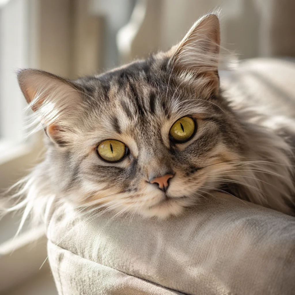 Silver Tabby Cat Eyes Close Up