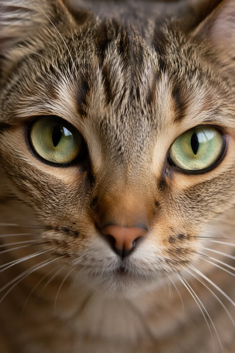 Serene Cat Eyes Close-Up Portrait