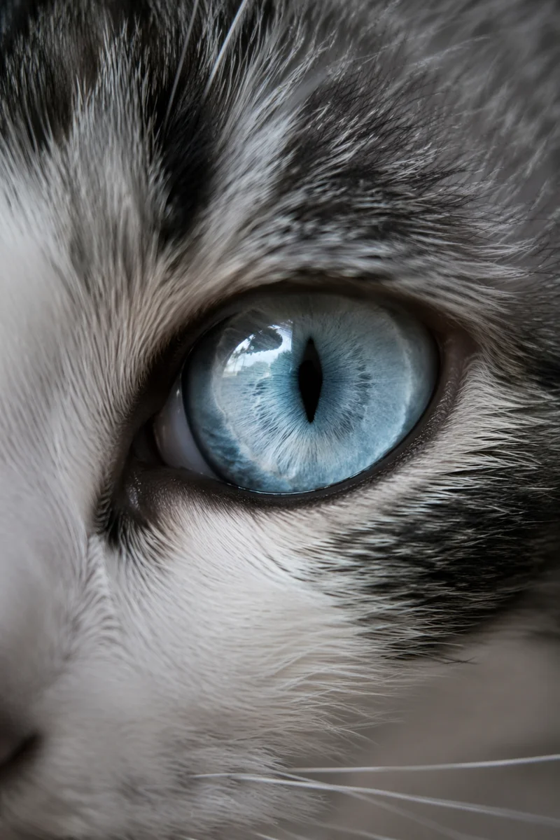 Icy Blue Cat Eye Close-Up