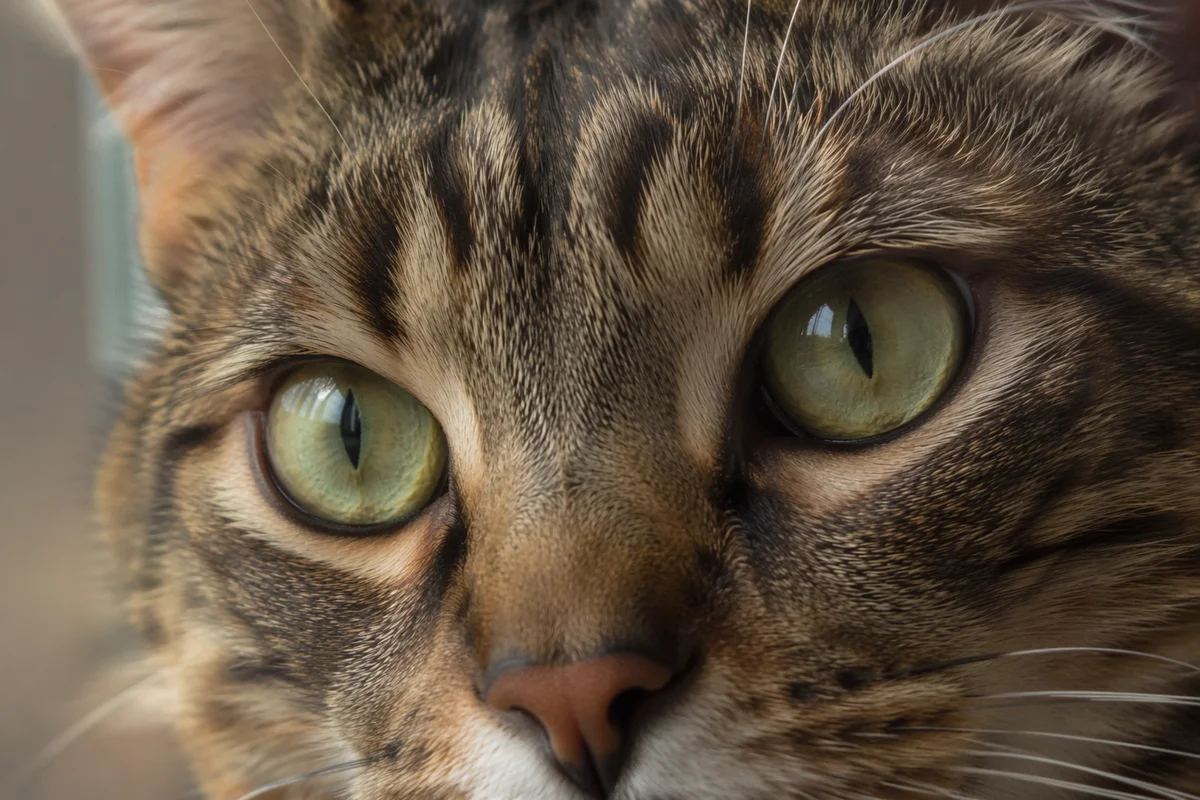 Calm Cat Eyes Macro Portrait