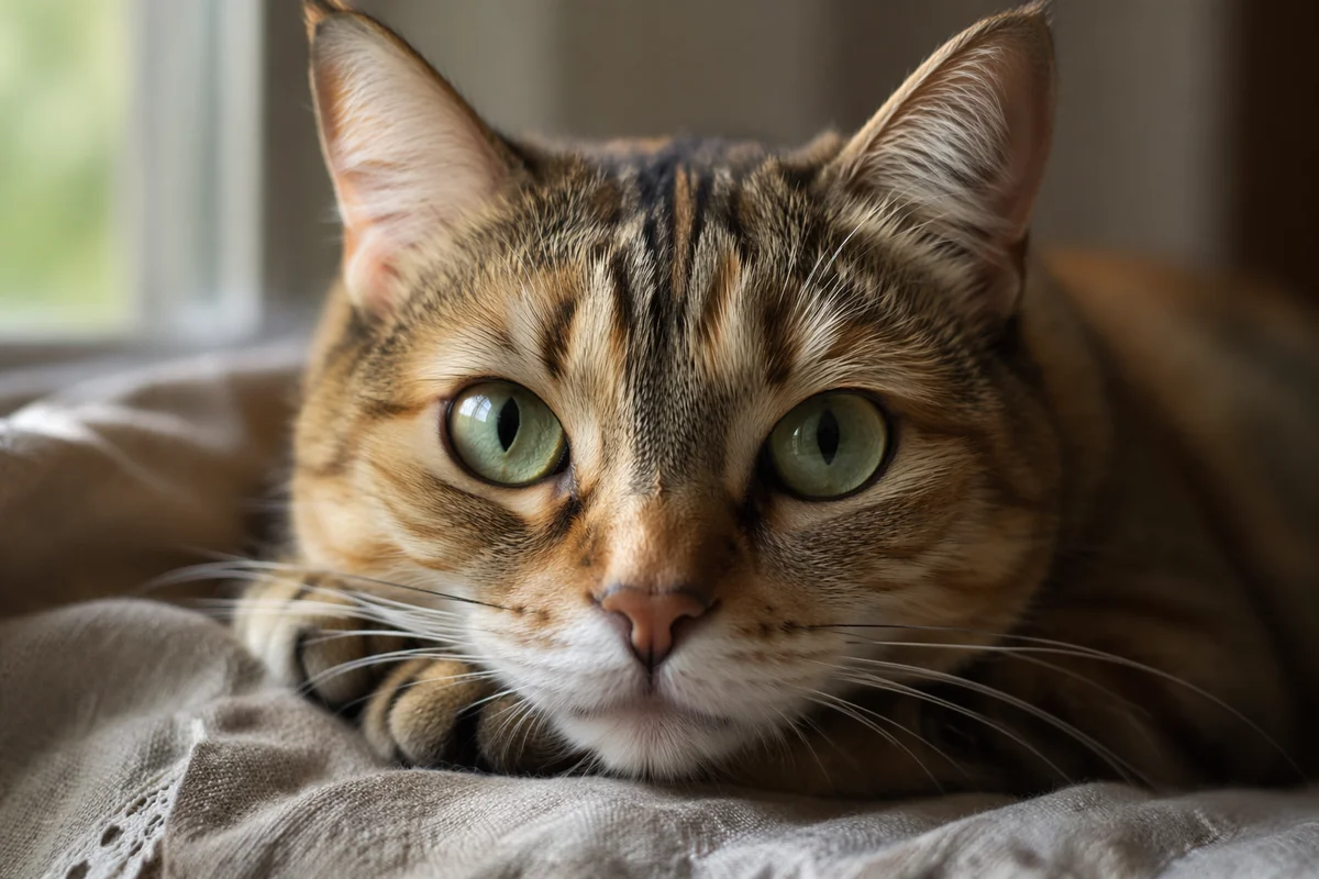 Calm Cat Portrait With Luminous Eyes