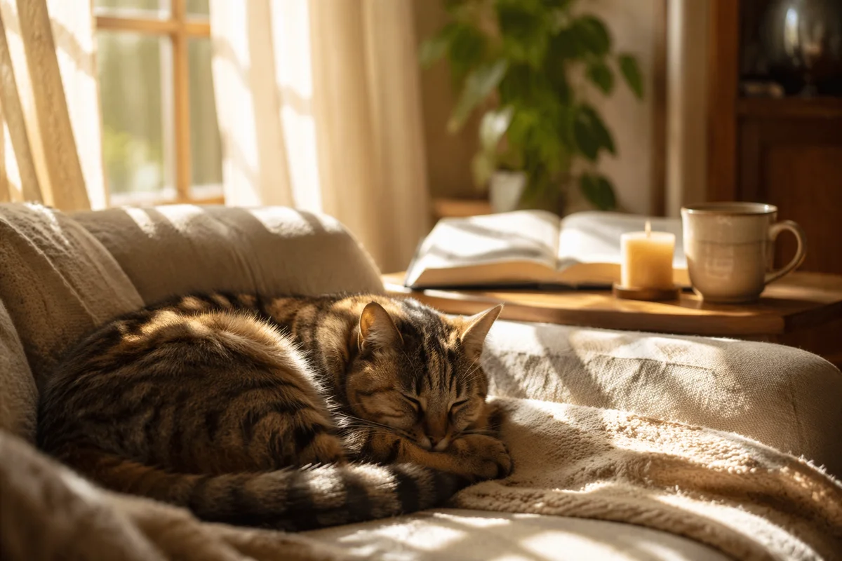 Sleeping Tabby Cat in Sabbath Morning Light