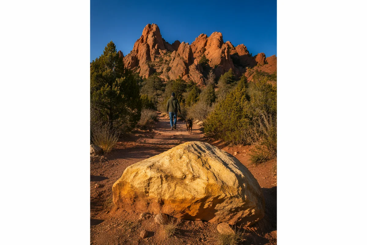 Dog Walker on Desert Park Trail