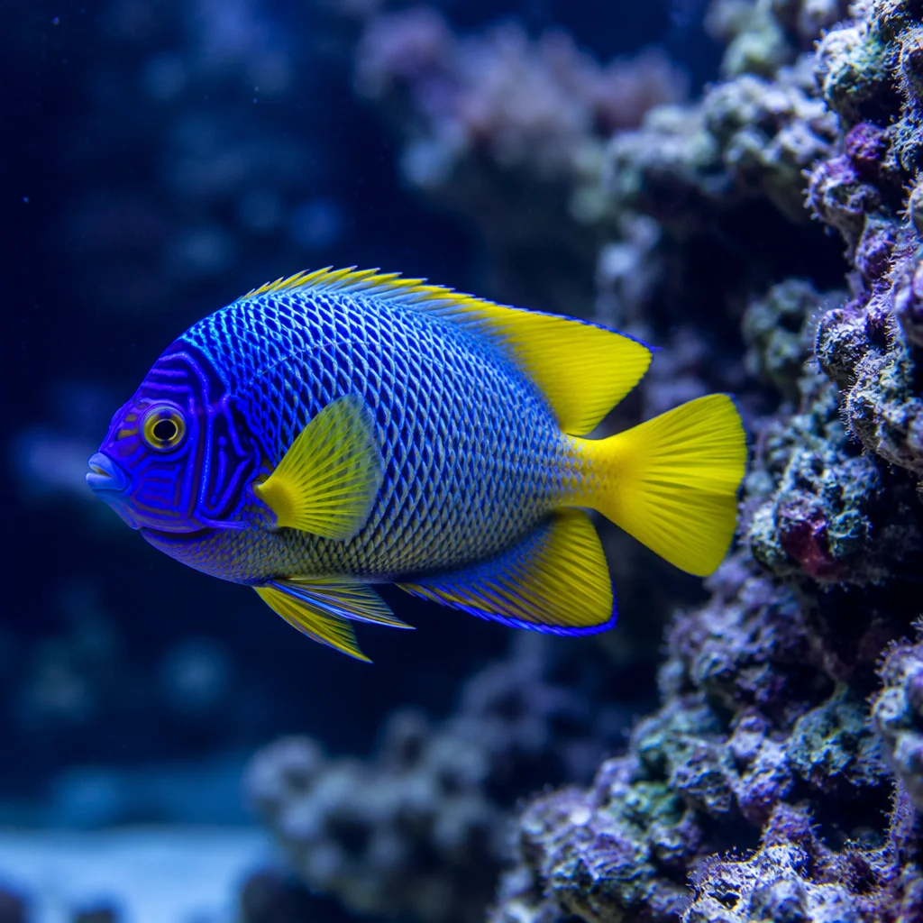 Colorful Tropical Aquarium Fish Close-Up