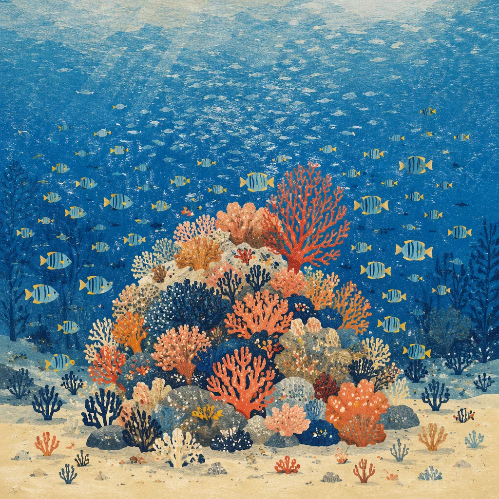 Tropical Reef Fish in Serene Blue Waters