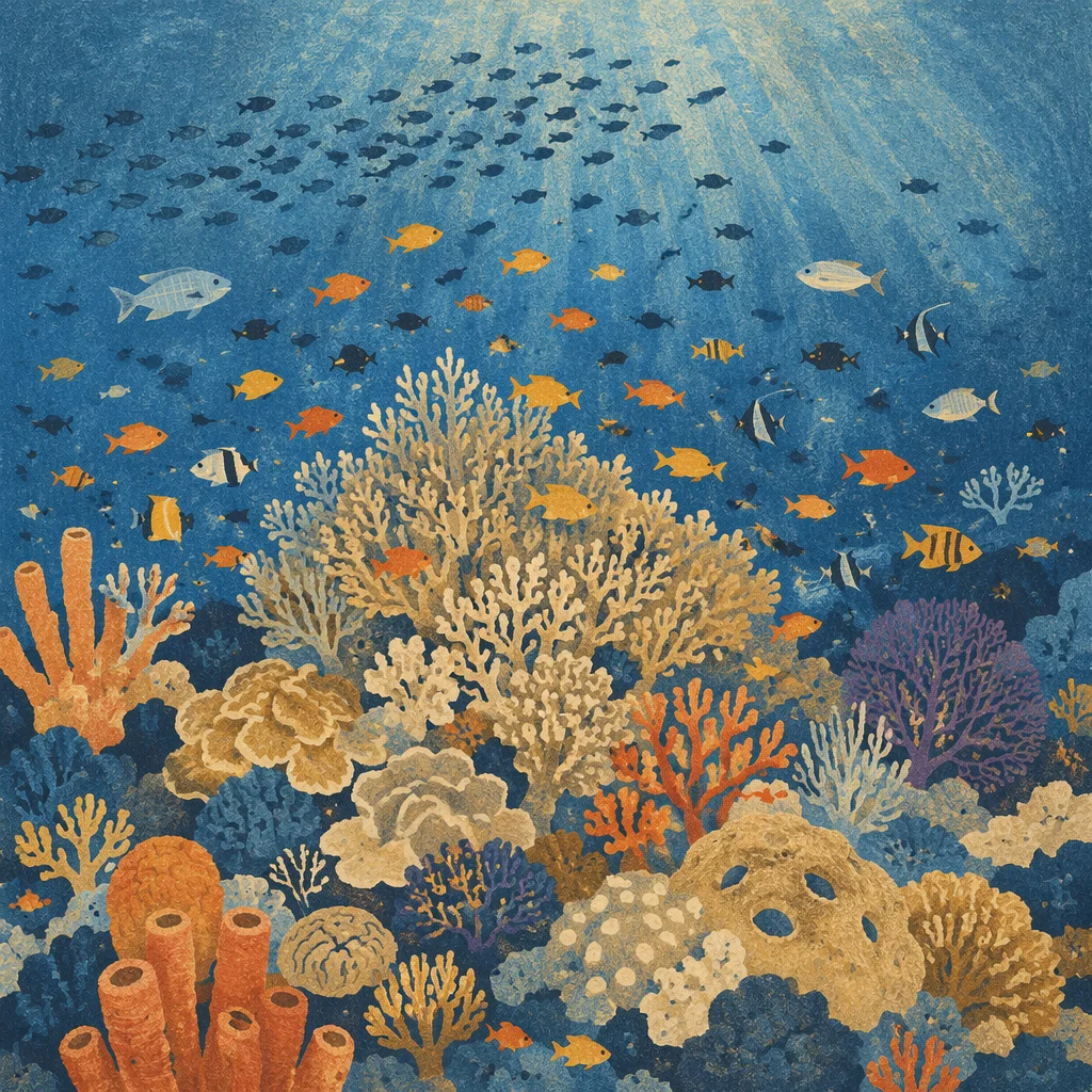 Vibrant Tropical Coral Reef With Fish