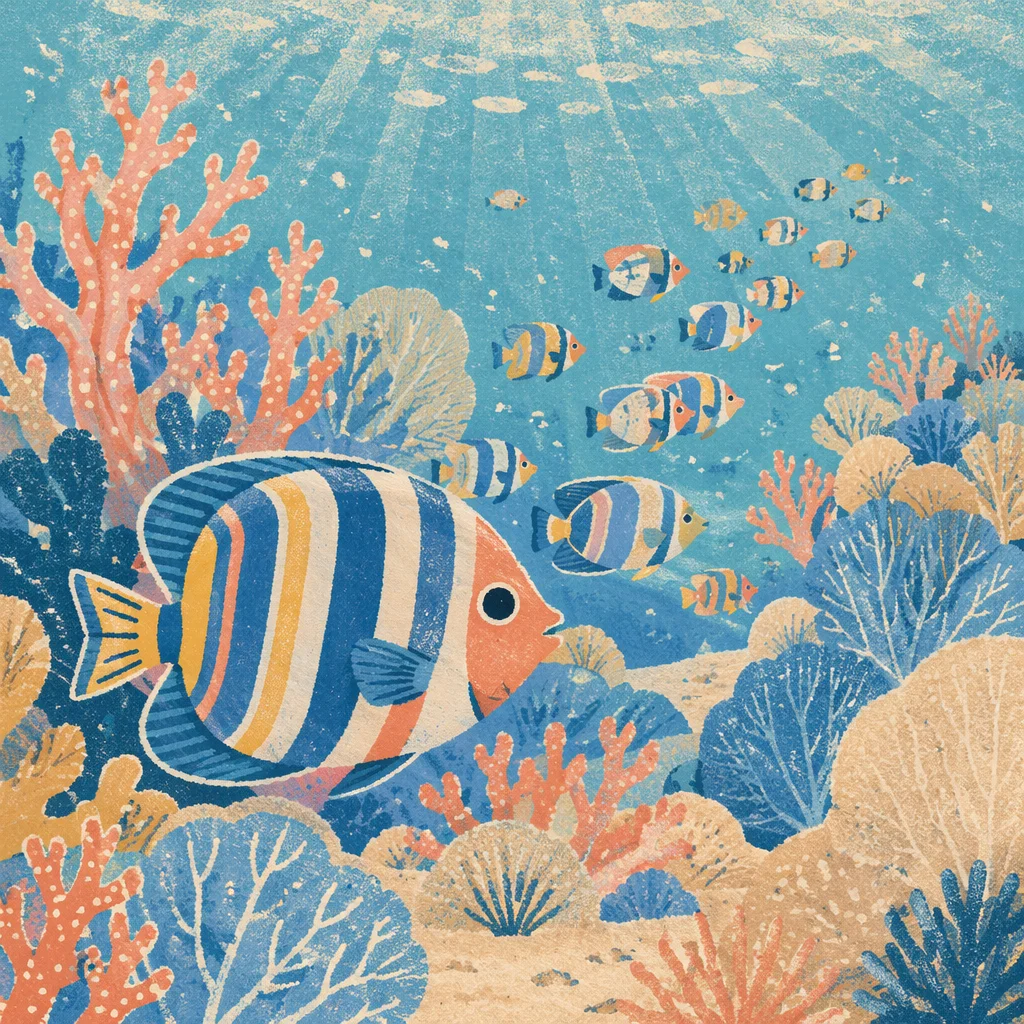 Tropical Reef Fish in Sunlit Lagoon