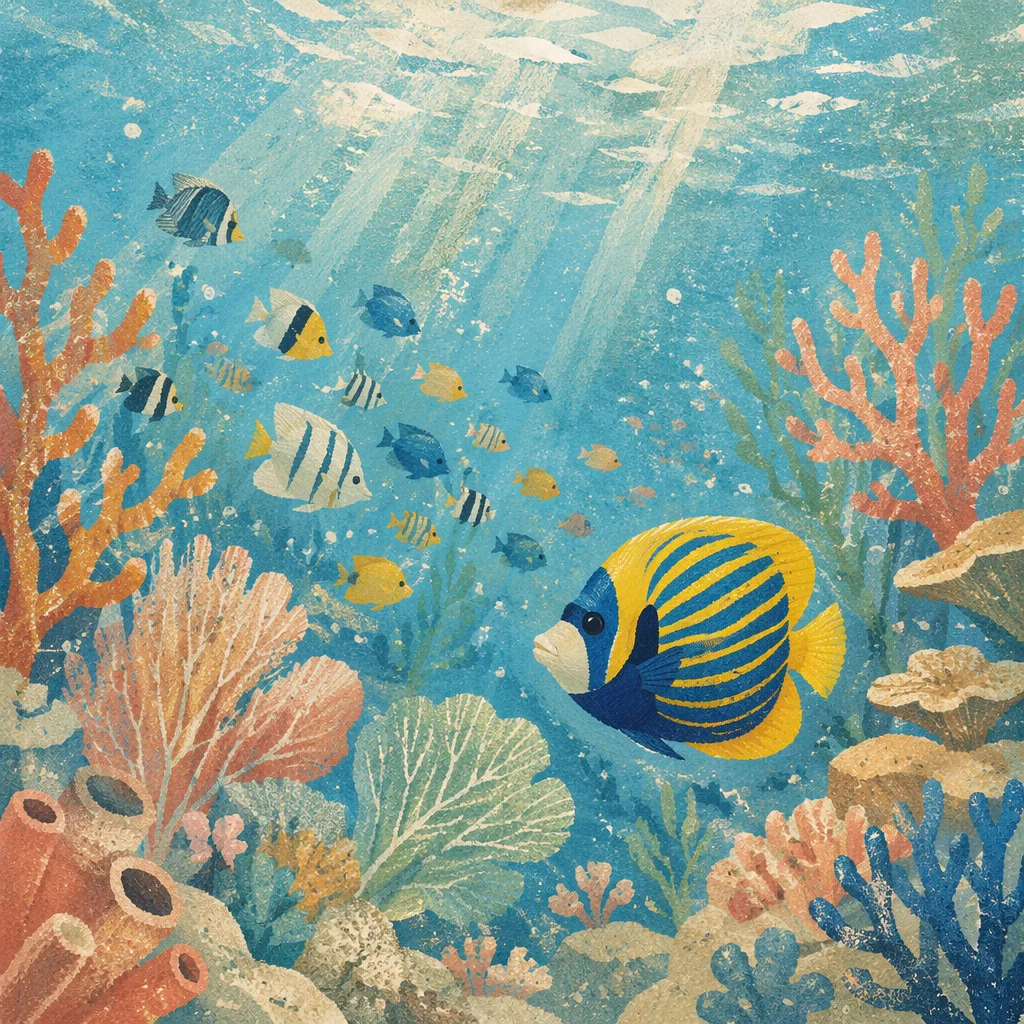 Tropical Reef Fish in Sunlit Lagoon