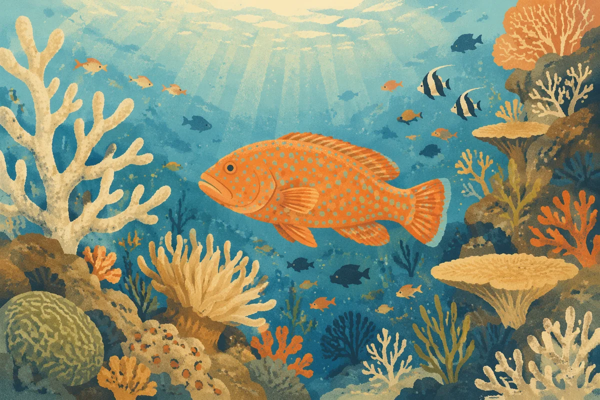 Orange Reef Fish in Tropical Coral