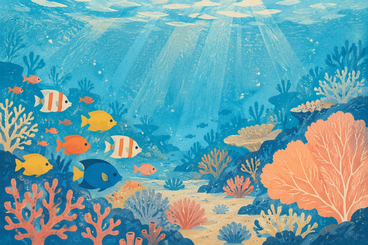 Tropical Fish in Peaceful Coral Reef