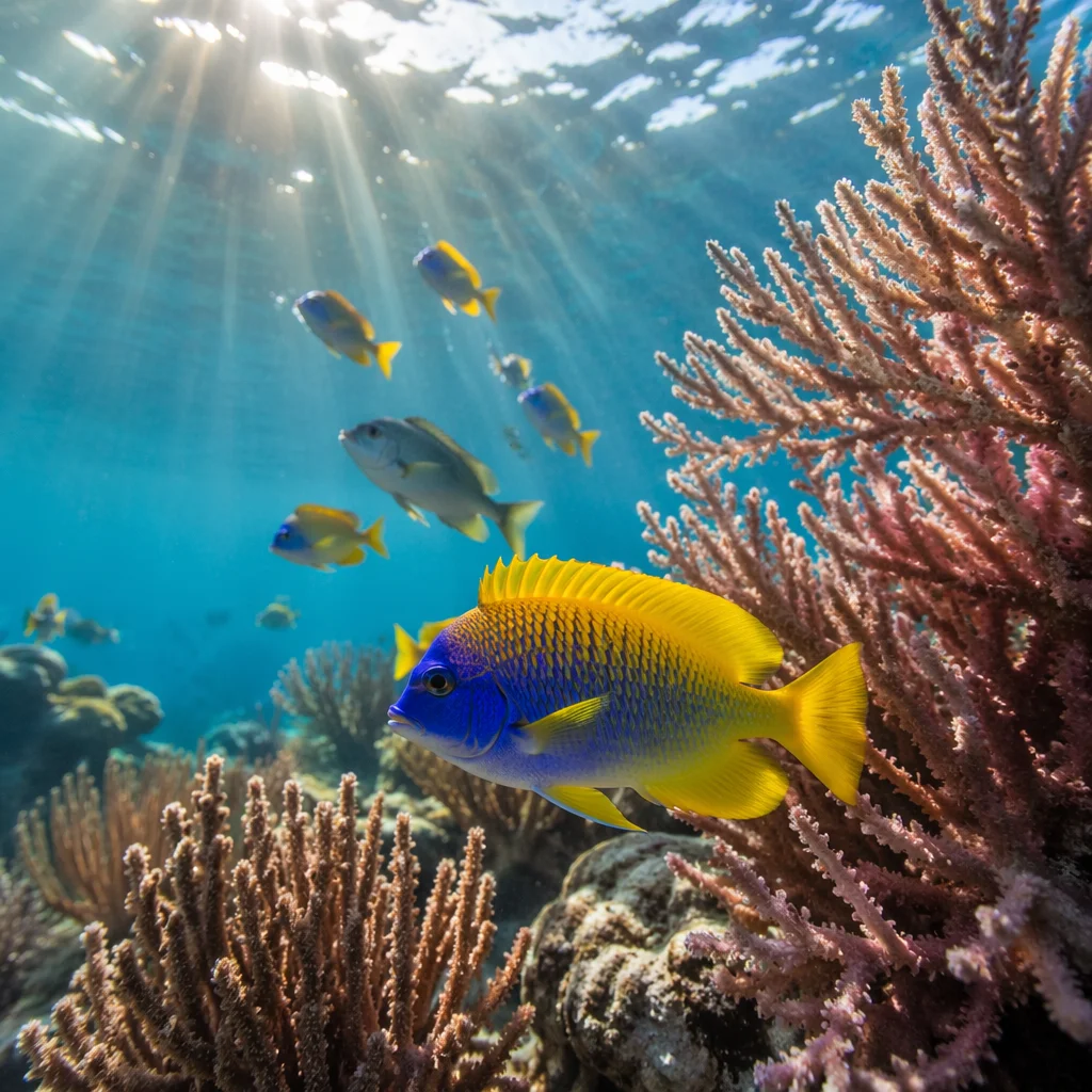 Tropical Reef Fish in Sunlit Lagoon