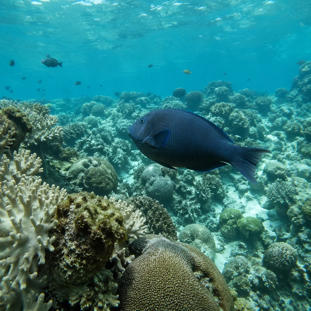Tropical Reef Fish in Sunlit Coral Waters