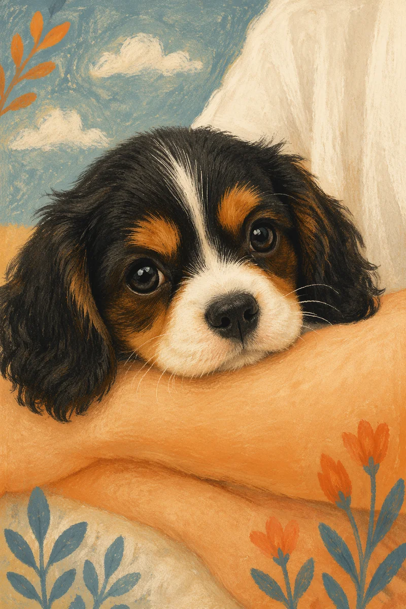 Tiny Tricolor Puppy With Adorable Eyes