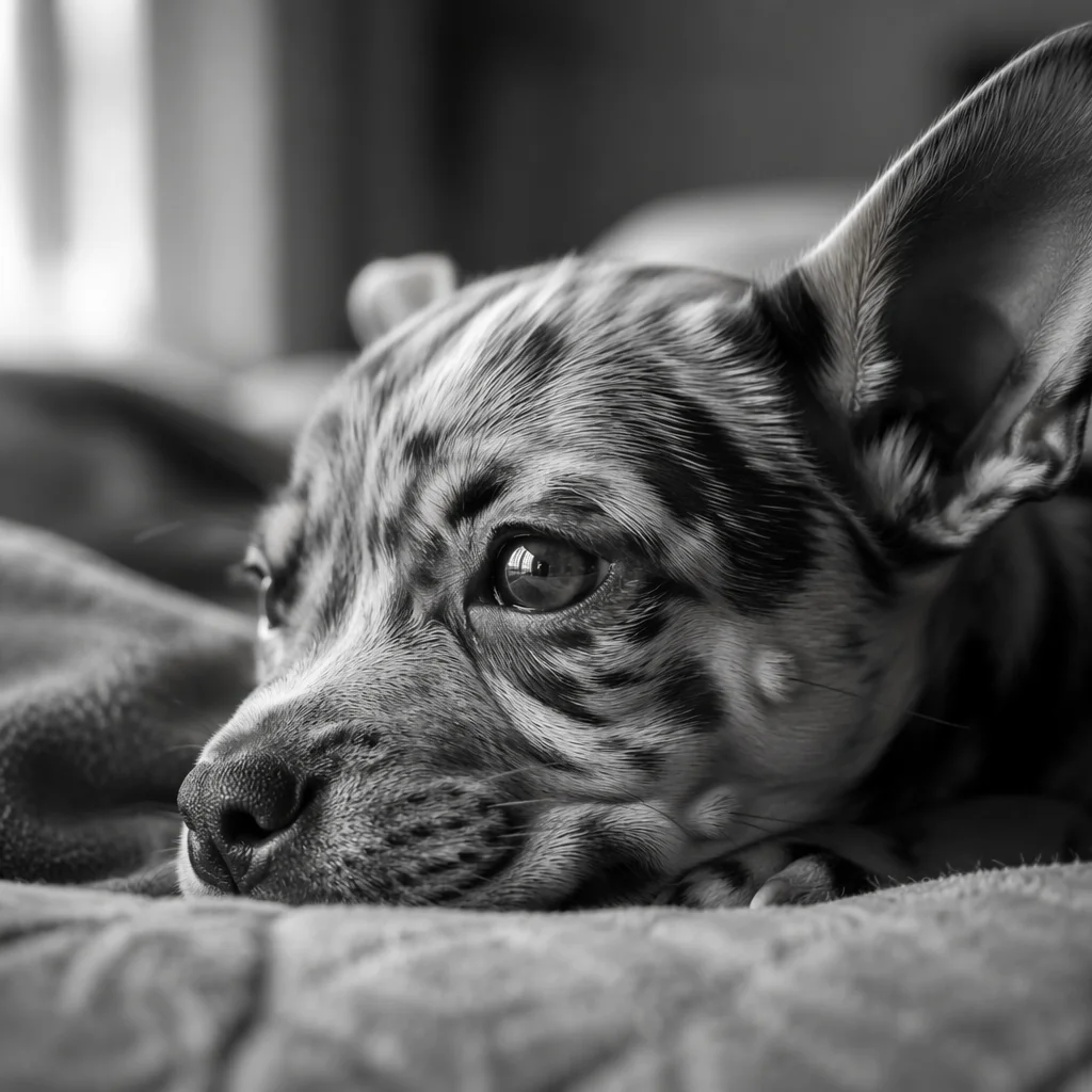 Tender Black and White Puppy Portrait