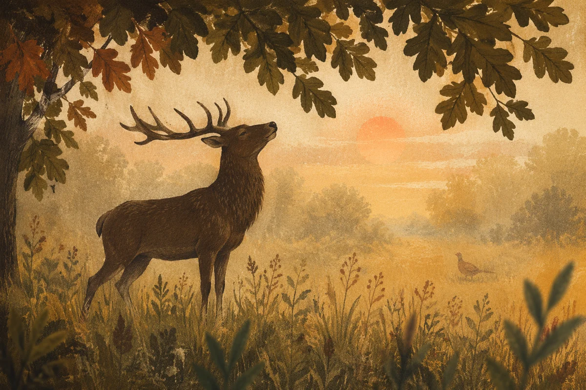 Majestic Stag in Misty Dawn Forest