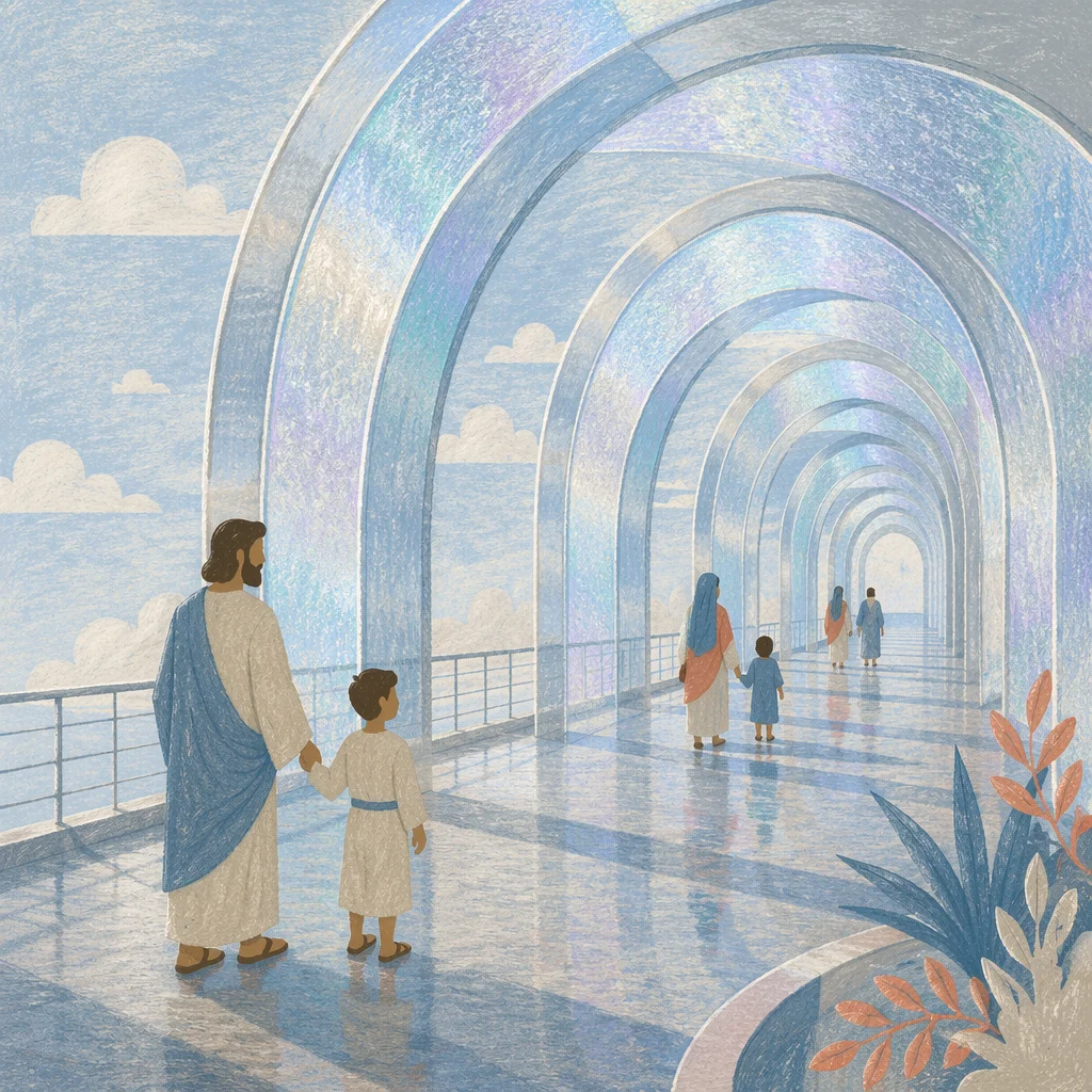 Iridescent Glass Archway Abstract Background