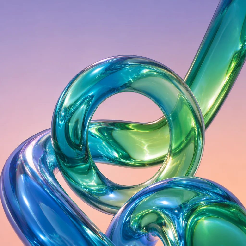 Iridescent Glass Ribbons Abstract Background