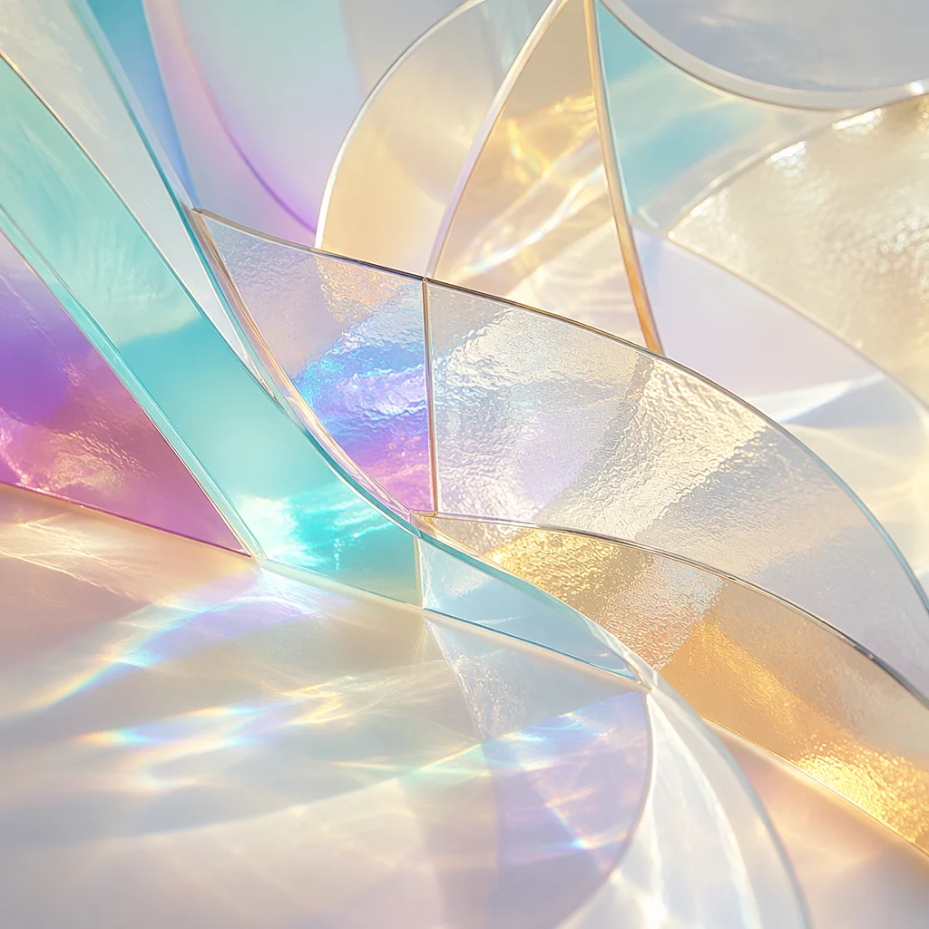 Iridescent Glass Abstract Background with Soft Refractions