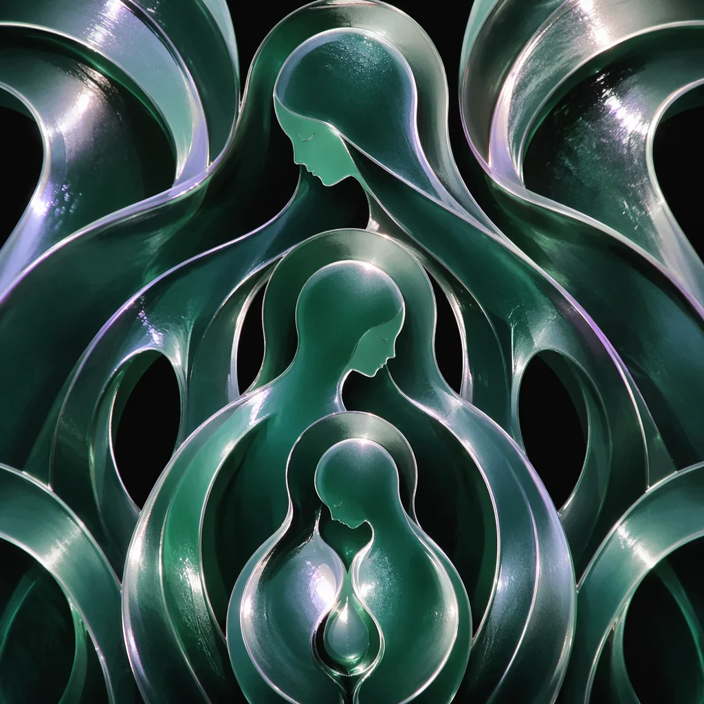 Iridescent Emerald Glass Abstract Background