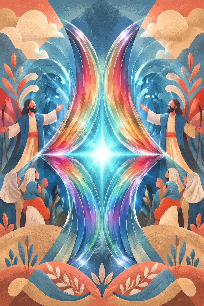 Iridescent Glass Vortex Symmetry Background