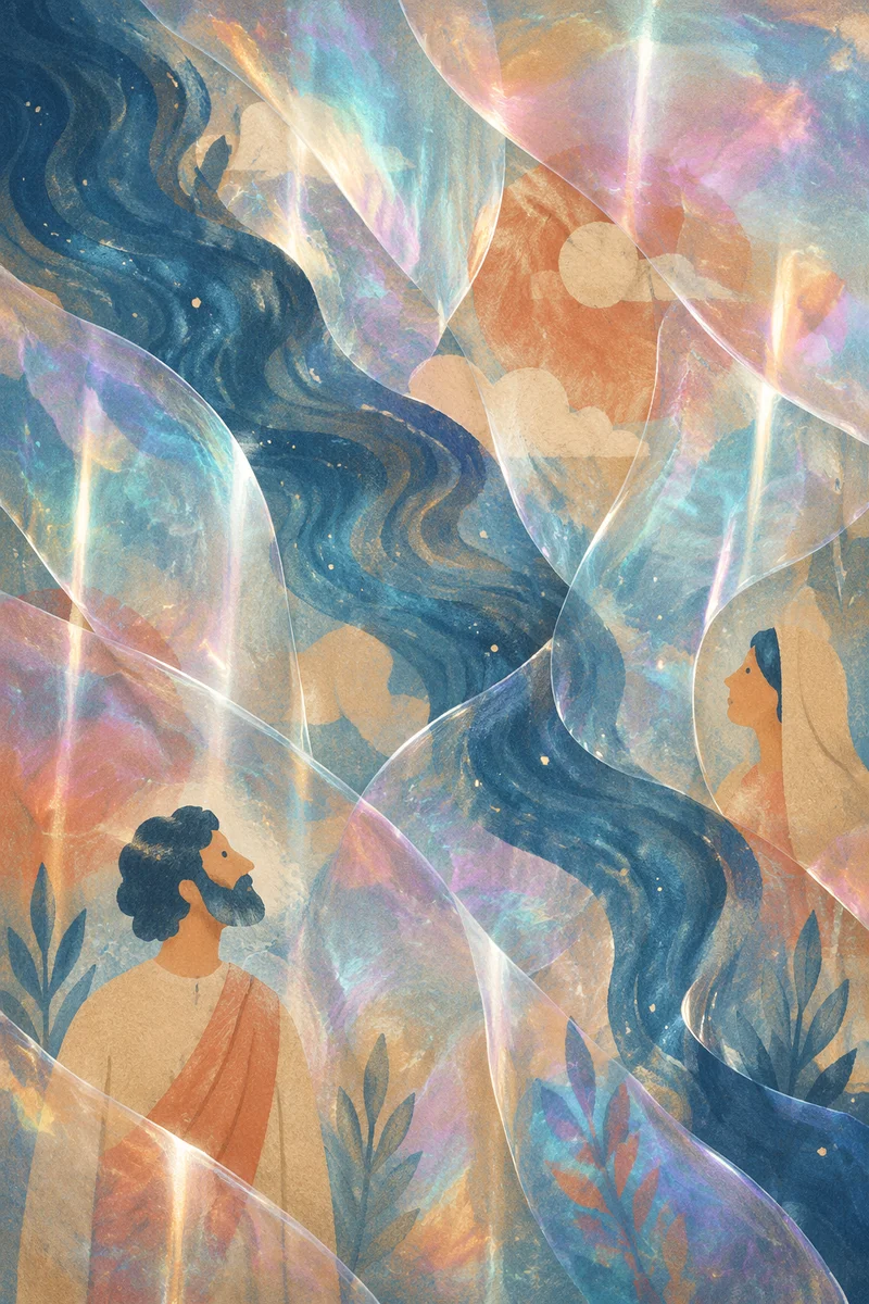 Iridescent Glass Membranes Abstract Blue Background