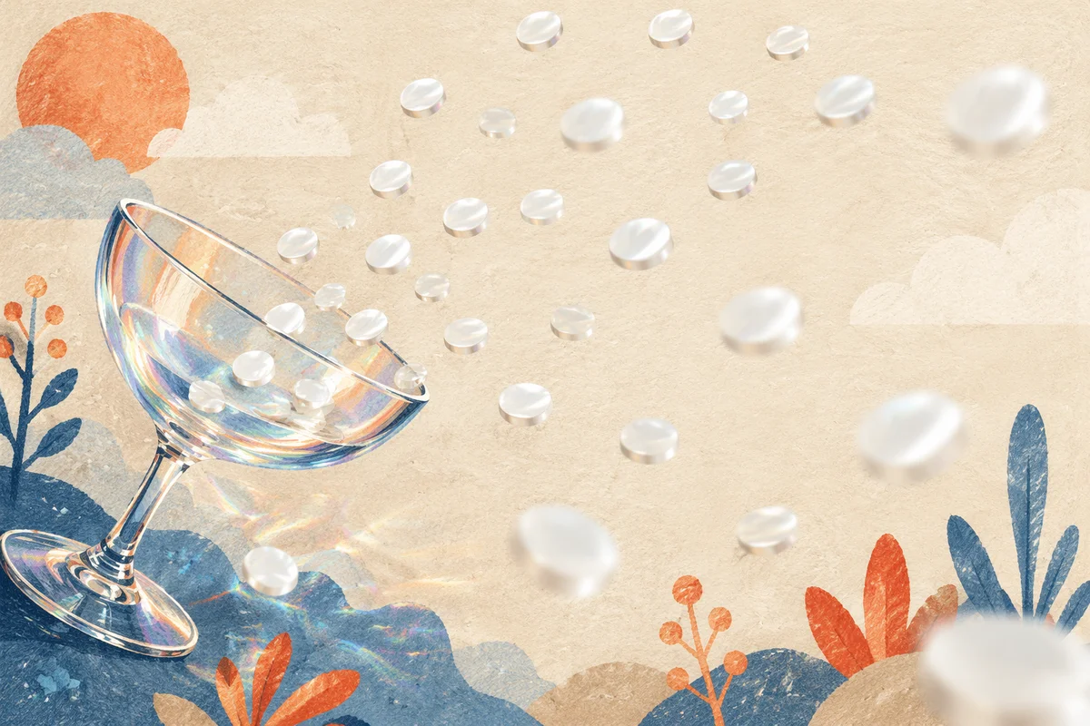 Iridescent Glass on Vivid Orange Background