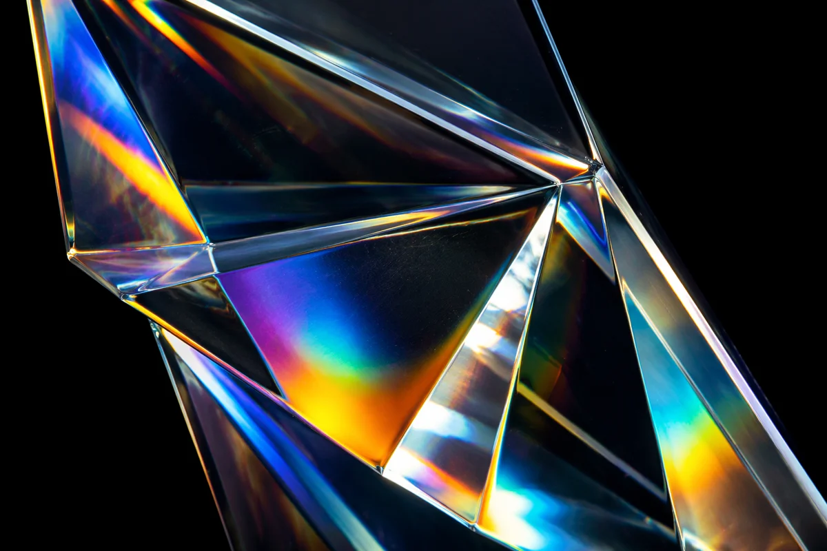 Iridescent Glass Prism Abstract Background
