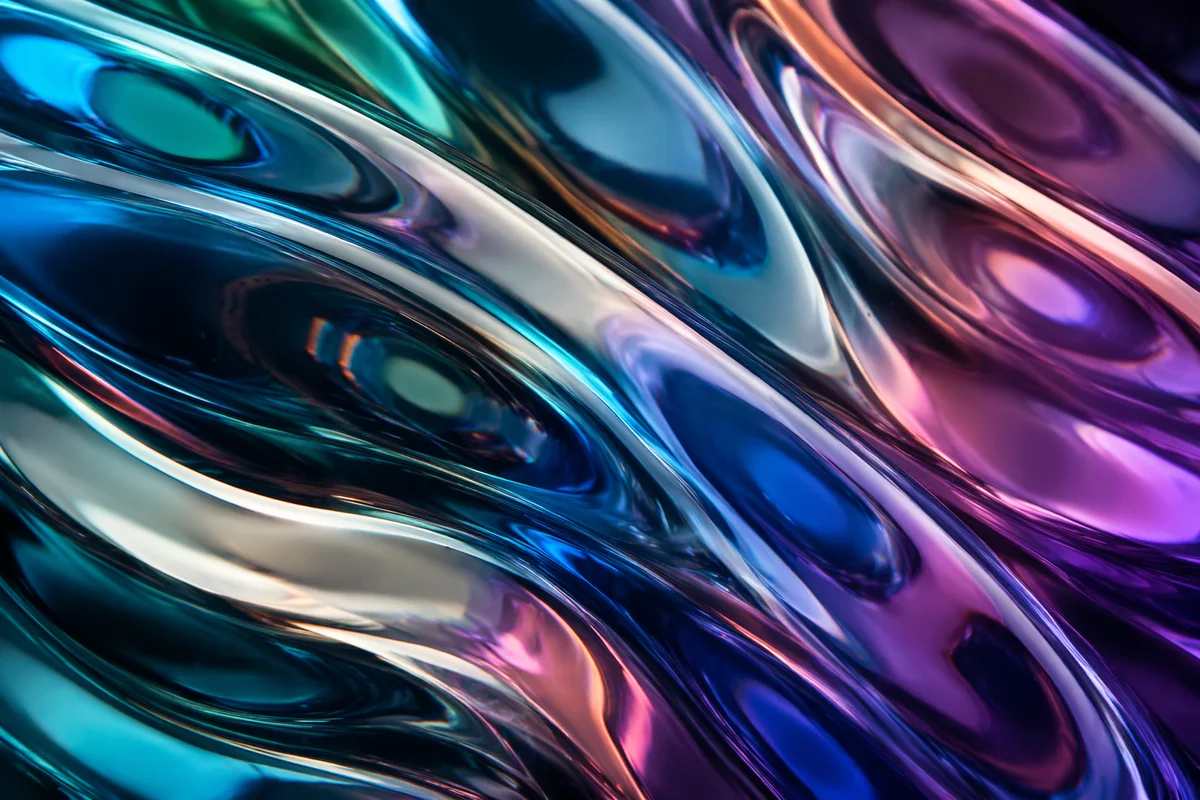 Iridescent Glass Ribbon Abstract Background