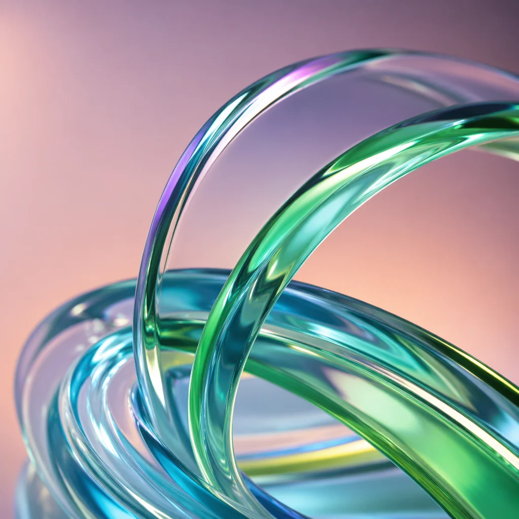 Iridescent Glass Ribbons Abstract Background