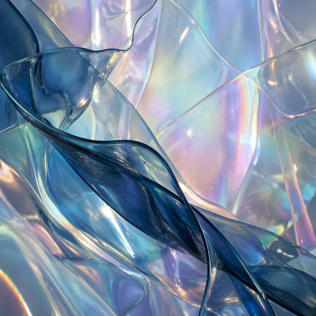 Iridescent Glass Membranes Abstract Blue Background
