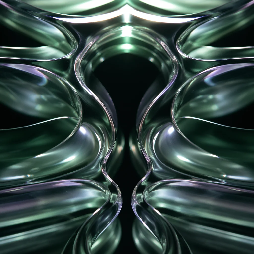 Iridescent Emerald Glass Abstract Background
