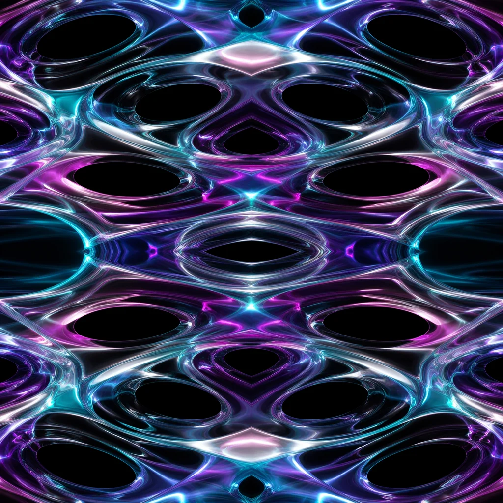 Iridescent Glass Pattern in Black Void