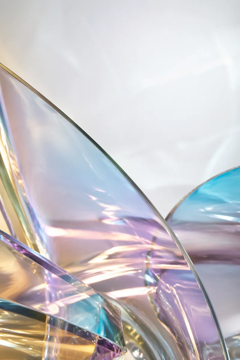 Iridescent Glass Arcs Abstract Background