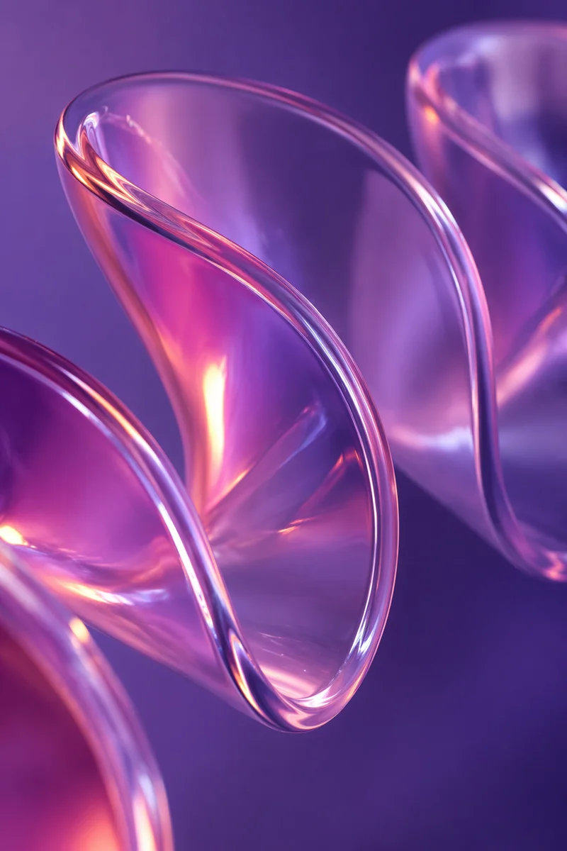 Iridescent Glass Ribbon Abstract Purple Background