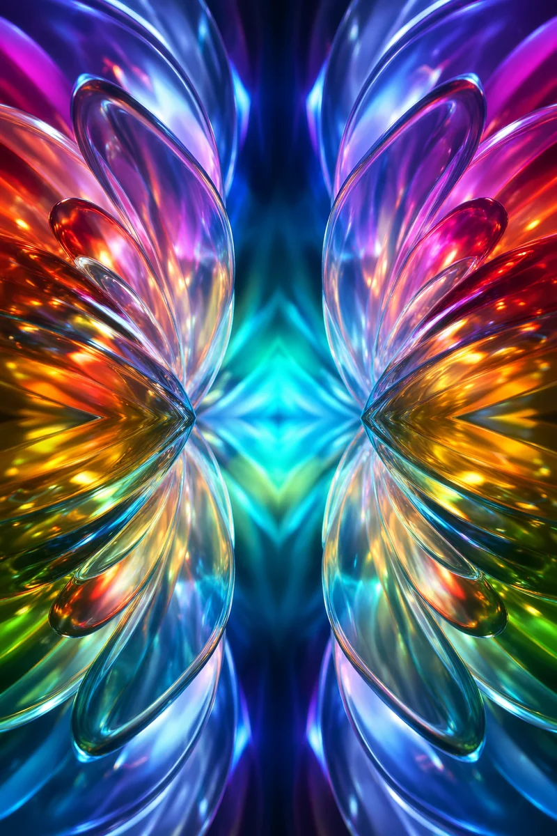 Iridescent Glass Vortex Symmetry Background
