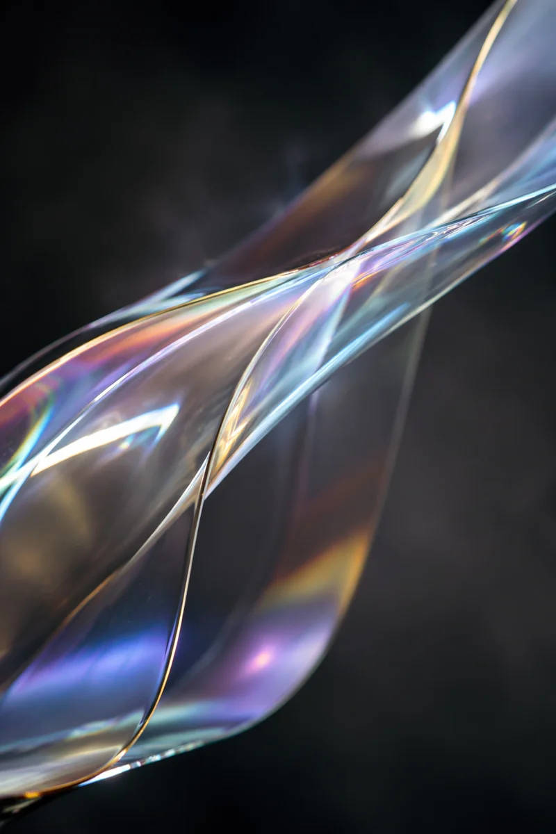 Iridescent Glass Ribbons Abstract Background