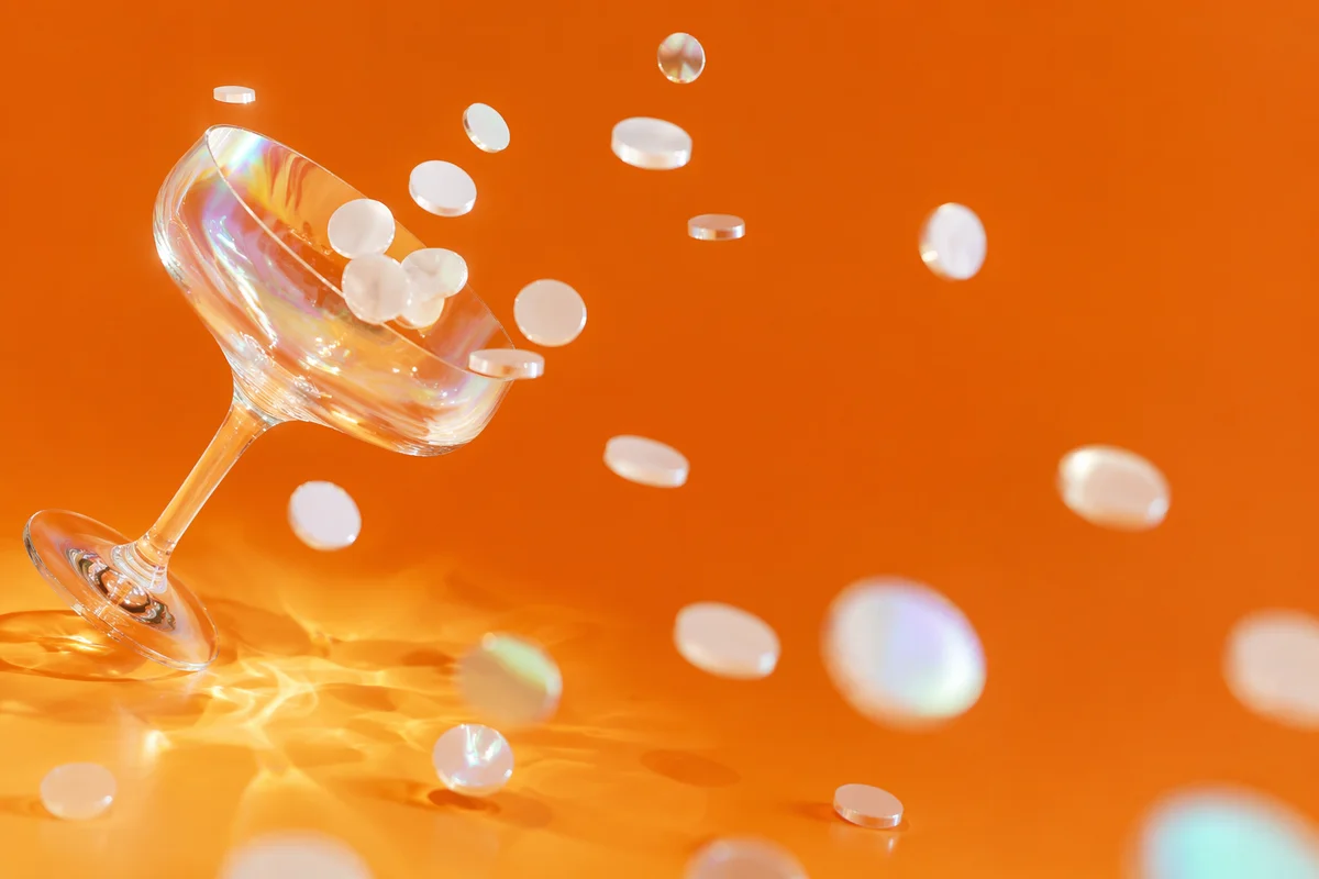 Iridescent Glass Abstract Orange Background