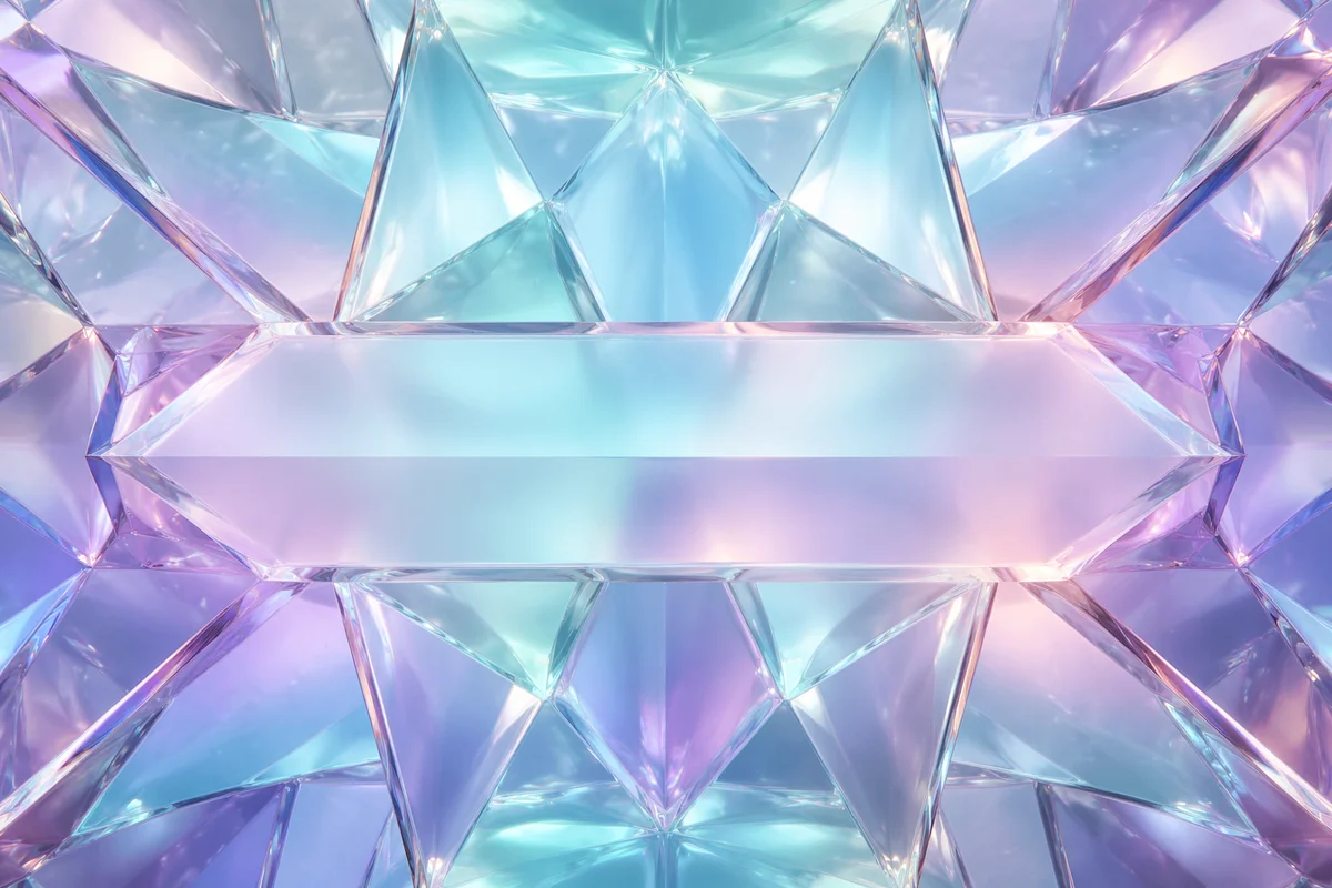 Symmetrical Iridescent Glass Crystal Wall
