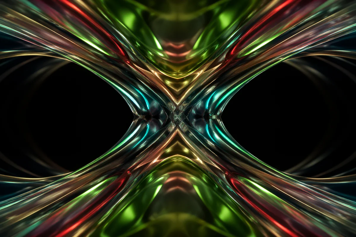 Iridescent Glass Hourglass Abstract Background