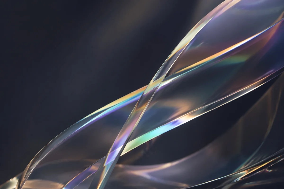Iridescent Glass Ribbons Abstract Background