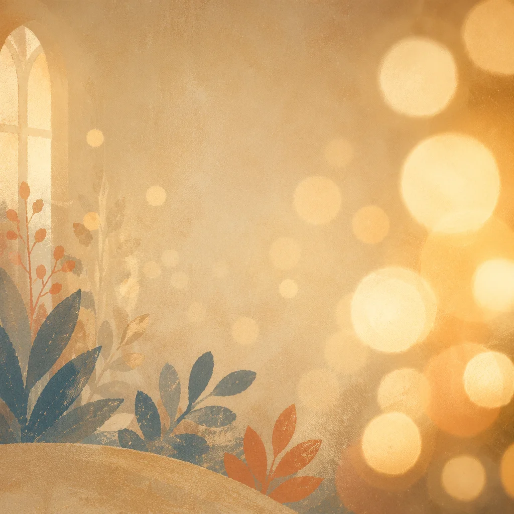 Warm Gold Cream Bokeh Chapel Background