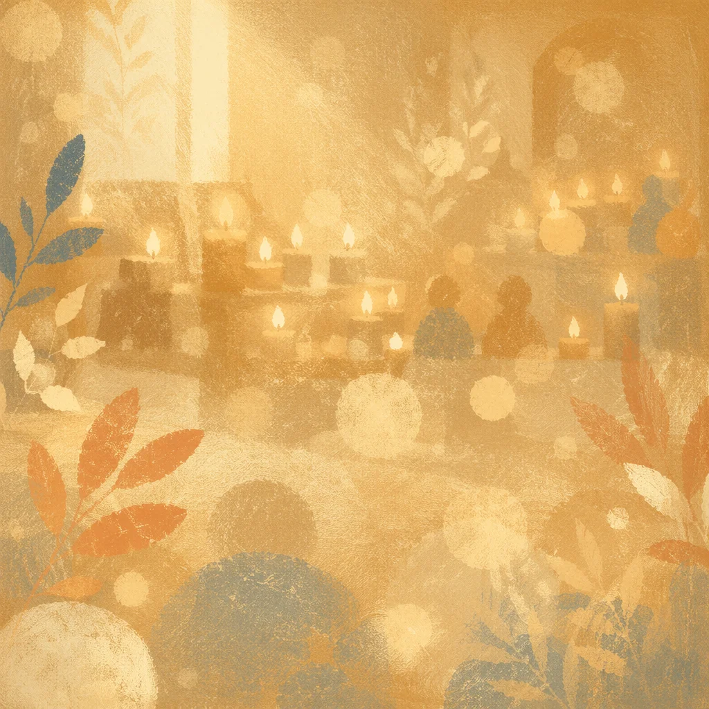Warm Gold and Cream Bokeh Lights