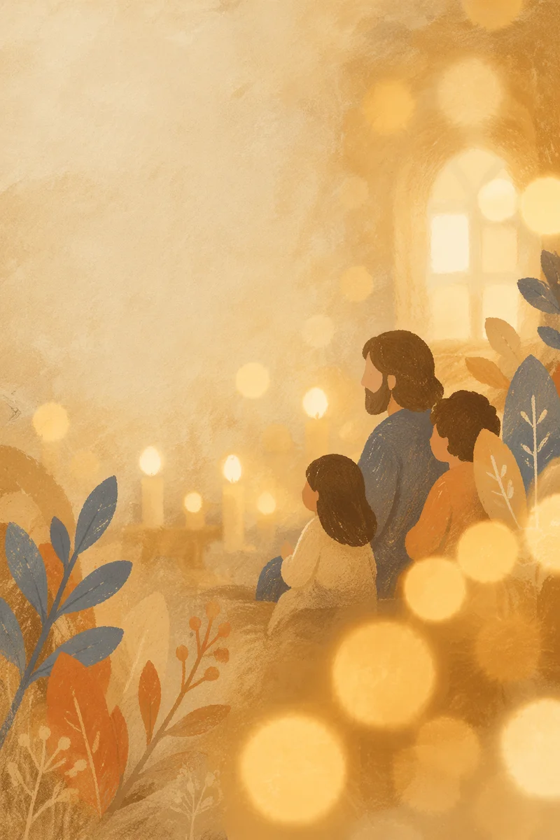 Warm Gold Cream Bokeh Chapel Background