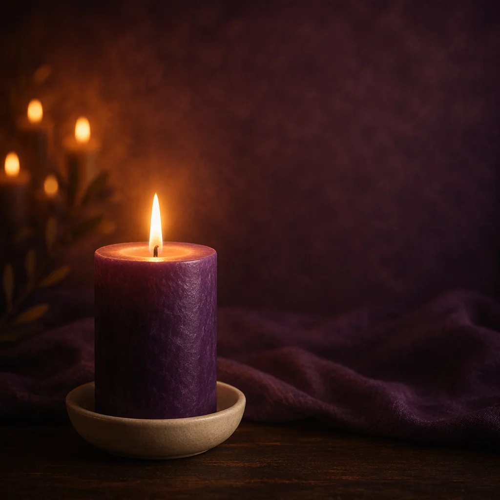 Advent Purple Candle Glow Background