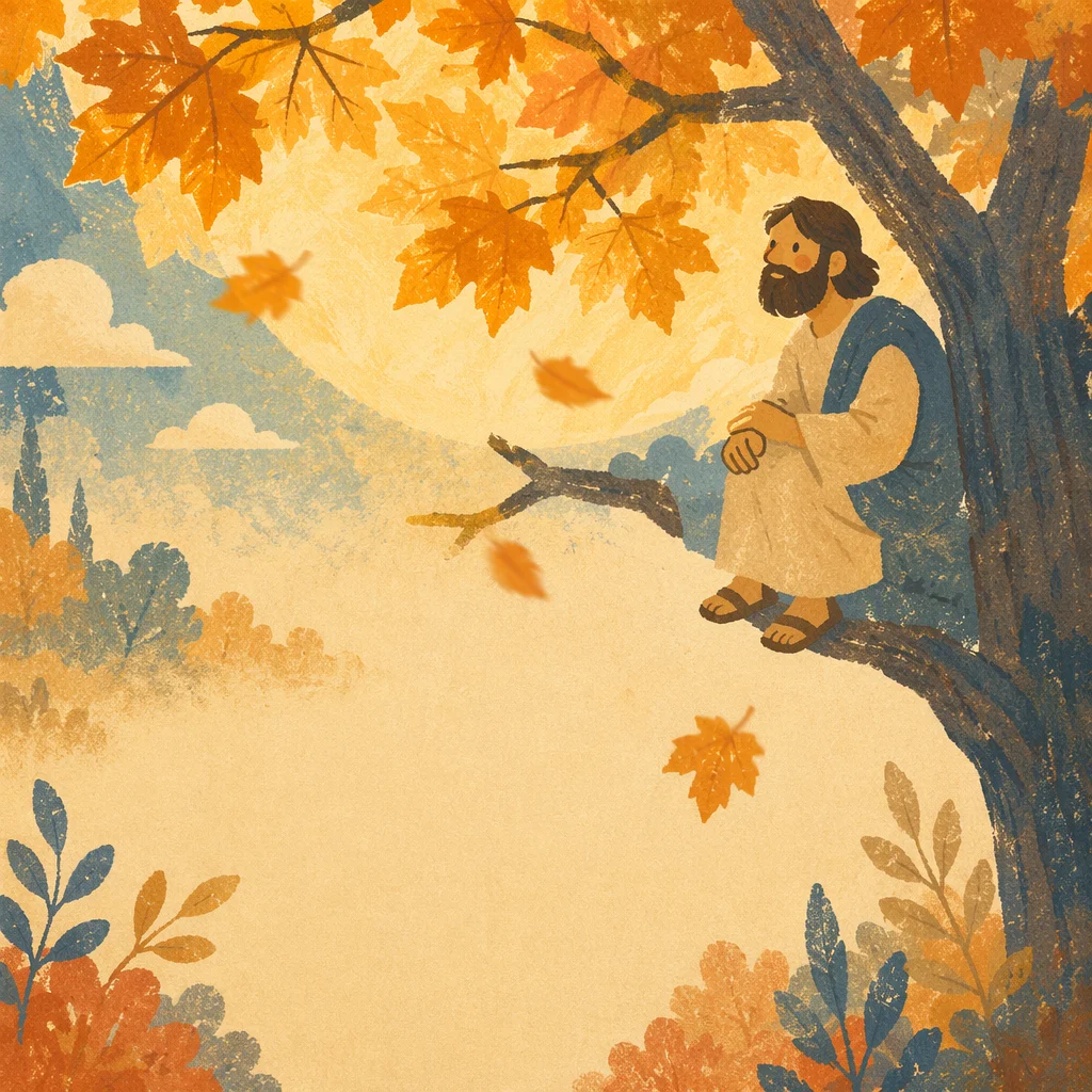 Golden Autumn Leaves in Warm Light