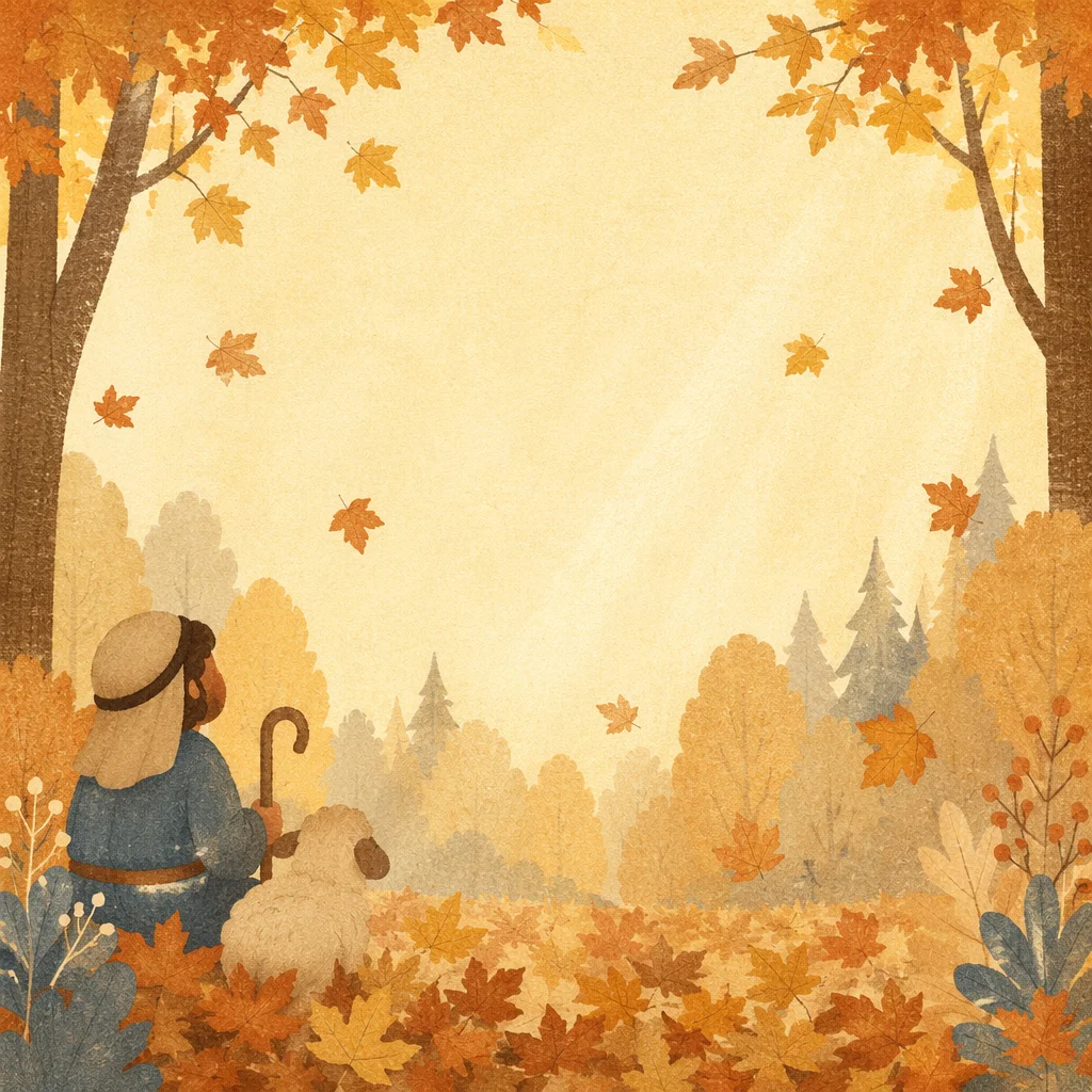 Golden Autumn Leaves Woodland Background