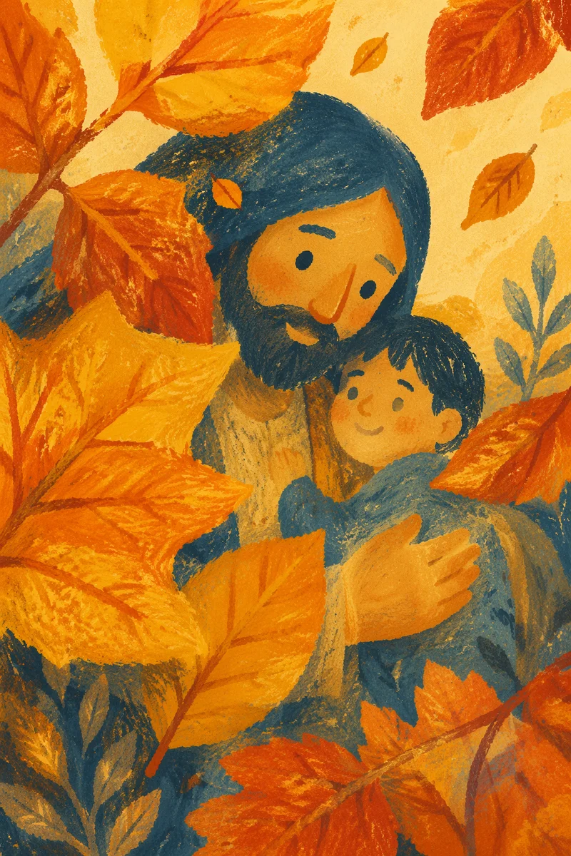 Golden Autumn Leaves Warm Light Background
