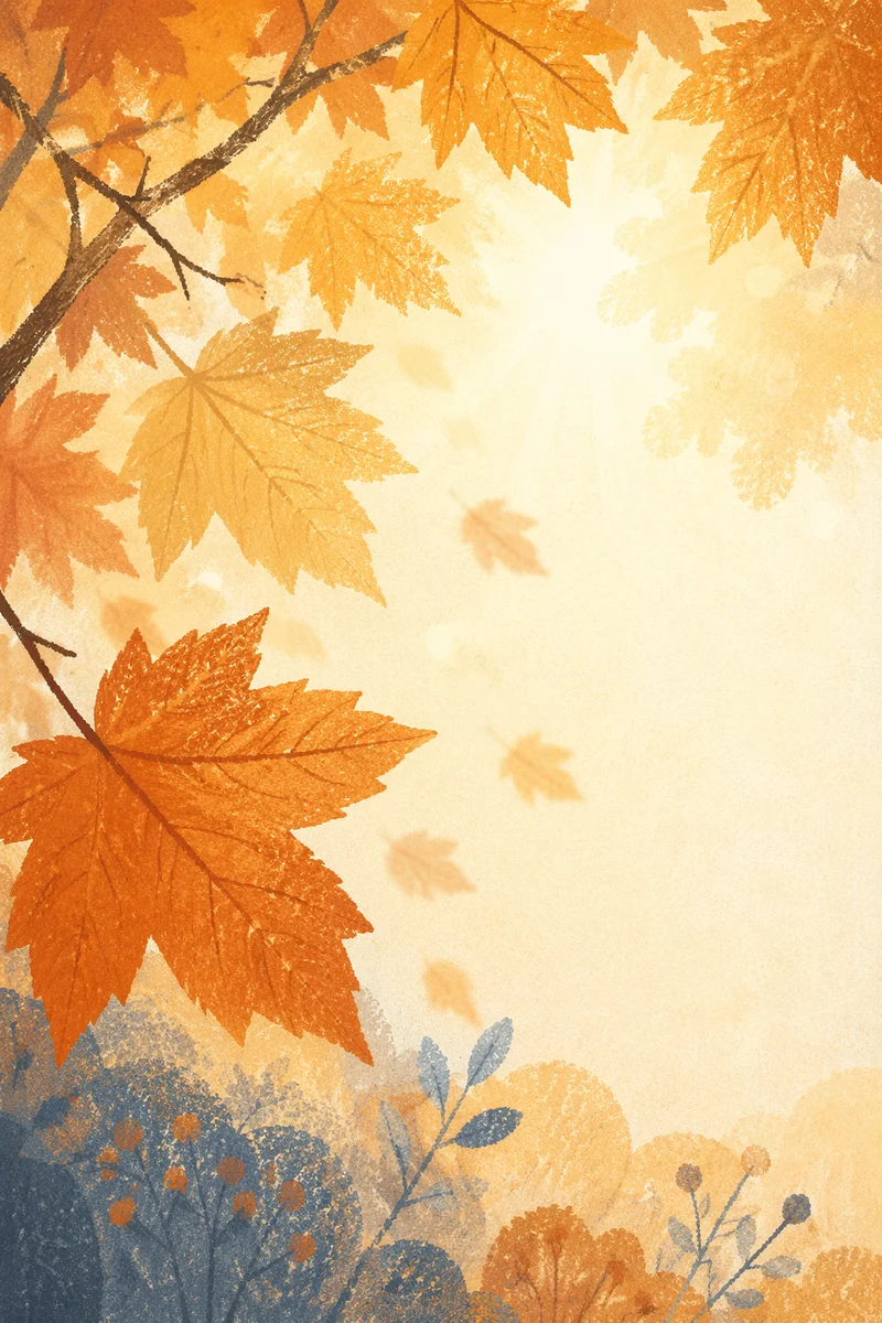 Golden Autumn Leaves in Warm Sunlight