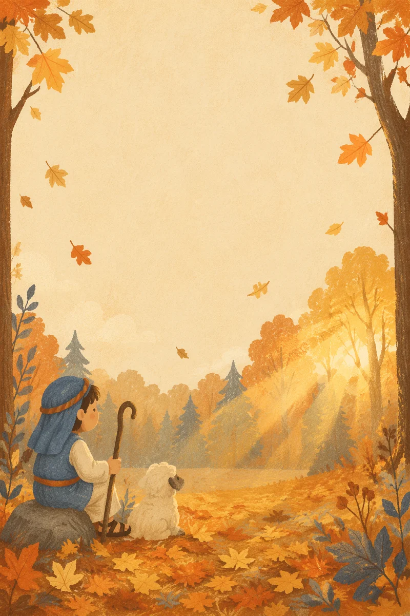 Golden Autumn Leaves Woodland Background