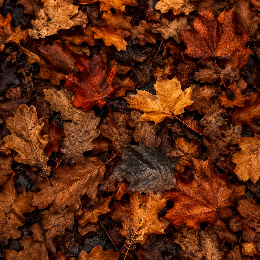 Golden Autumn Leaves Forest Flat Lay